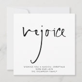 Verheug u op het elegante script Black White Chris Notitiekaartje (Voorkant)