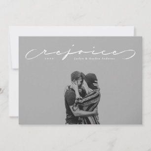 Verheug u op religieuze kerstvakantie fotokaart feestdagenkaart