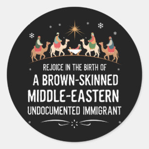 Verheug u over de geboorte van een bruinhuidige mi ronde sticker