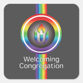 verheugd over het verenigd universeel congregatie vierkante sticker