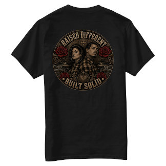 Verheven Verschillende Gebouwde Solide Achterkant T-shirt