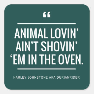 Verhofelijke veeteelt houdt van dierenrechtenliefh vierkante sticker