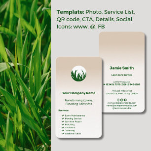 Verhogen van levensstijlen Custom Lawn Care Visitekaartje
