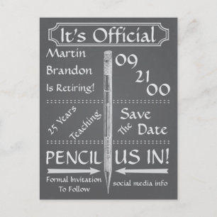  verhoging van de Chalkboardstijl behalve de datum Aankondigingskaart