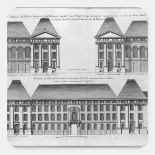 Verhoging van de "Hopital des Enfants"-forel Vierkante Sticker