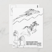 Verhoging van de postsnelheid haiku briefkaart (Voorkant / Achterkant)