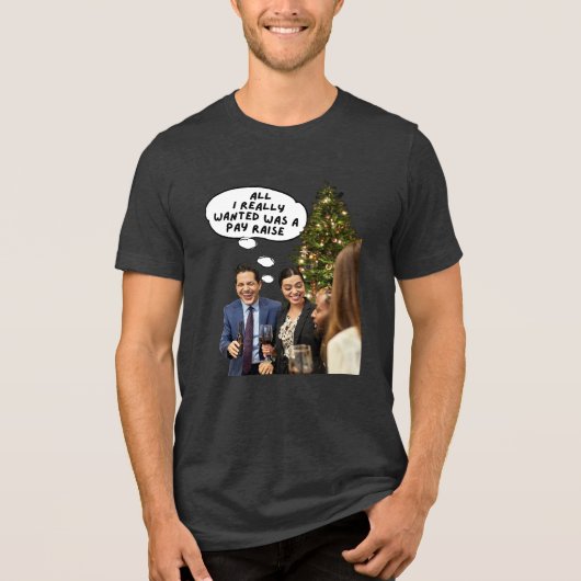 Verhoging van het kerstloon: Tri-Blend shirt (Voorkant)