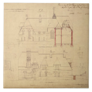 Verhogingen voor het Rode Huis, Bexley Heath (pen Tegeltje