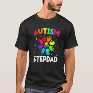 Verhoog Hand Autisme Bewustzijn Stiefvader Familie T-shirt