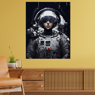 Verhoog je verbeelding: opvallende meisje astronau poster