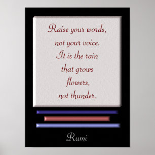 Verhoog je woorden — kunstdruk — Rumi quote Poster