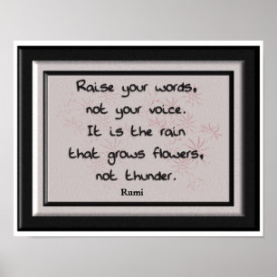 Verhoog je woorden - Rumi quote -art print