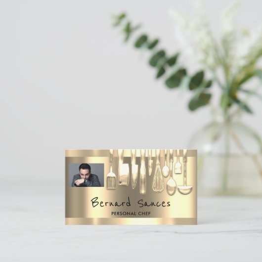 Verhoog uw culinaire merk met foto QR code per Visitekaartje (Staand voorkant)