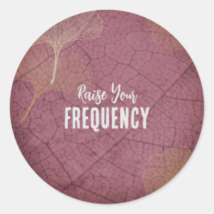 Verhoog uw frequentieruimte op Ginkgo Leaves Ronde Sticker