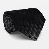 Verhoog uw look: Black Metal Mesh Stropdas (Opgerold)