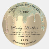 Verhoog uw merk met Body Butter Packaging Gold Ronde Sticker (Voorkant)