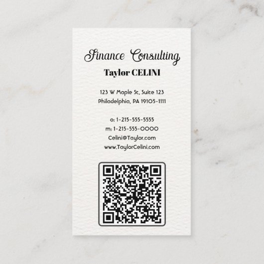 Verhoog uw netwerk met professionele QR-code Visitekaartje (Achterkant)