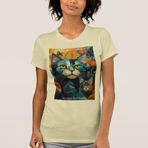 Verhoog uw stijl met kattenkubisme kunst t-shirt