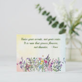 Verhoog uw woorden de Wildbloemen van de Waterverf Briefkaart (Staand voorkant)