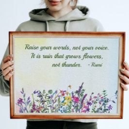 Verhoog uw woorden de Wildbloemen van de Waterverf Poster