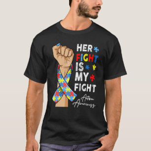 Verhoog Vuist Lint Puzzel Haar Strijd Mijn Strijd  T-shirt