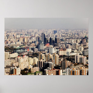 Verhoogd Cityscape in Beijing Poster
