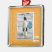 Verhoogd door pinguïns metalen ornament (Links)