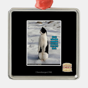 Verhoogd door pinguïns metalen ornament