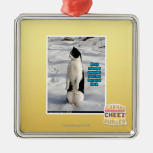 Verhoogd door pinguïns metalen ornament