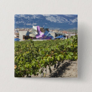 Verhoogd uitzicht en Hotel Marques de Riscal Vierkante Button 5,1 Cm