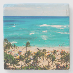 verhoogd Uitzicht van de waikikikikikikikikikikiki Stenen Onderzetter