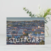Verhoogd Uitzicht van Stuttgart Bedankkaart (Staand voorkant)