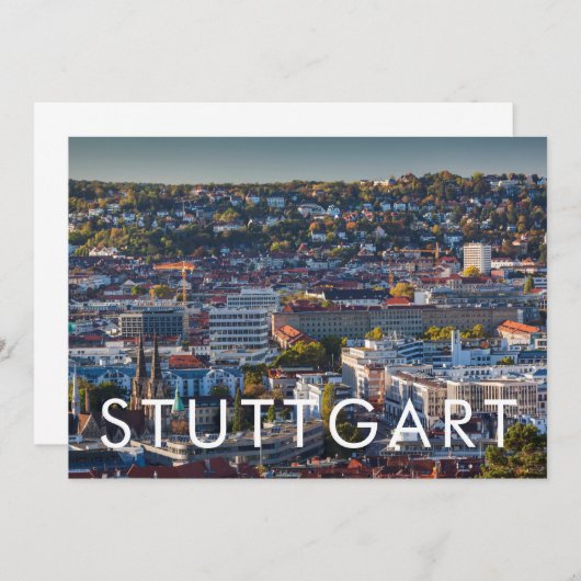 Verhoogd Uitzicht van Stuttgart Bedankkaart (Voorkant / Achterkant)