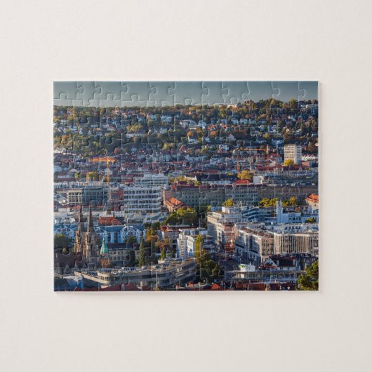 Verhoogd Uitzicht van Stuttgart Legpuzzel (Horizontaal)