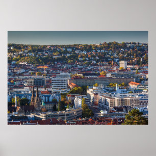 Verhoogd Uitzicht van Stuttgart Poster