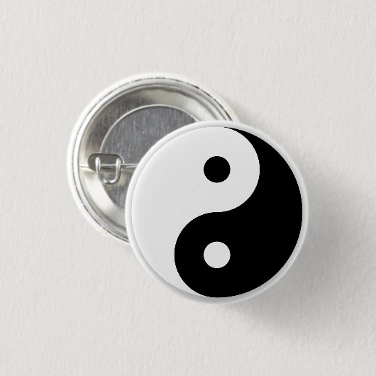Verhoogd Yin/Yang-symbool Ronde Button 3,2 Cm (Voorkant /achterkant)