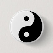 Verhoogd Yin/Yang-symbool Ronde Button 3,2 Cm (Voorkant)