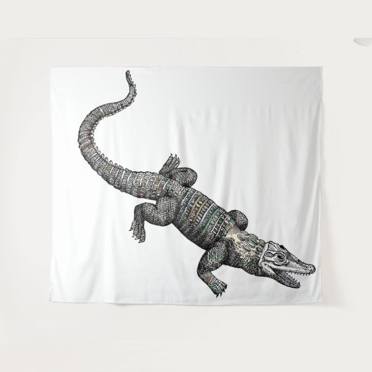 Verhoogde Alligator Tapijt Wandkleed (Voorkant (horizontaal))