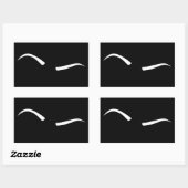 Verhoogde eyebrow (wit) rechthoekige sticker (Vel)