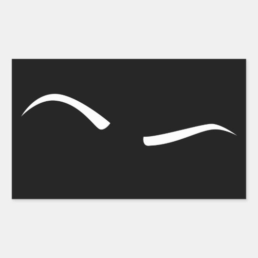 Verhoogde eyebrow (wit) rechthoekige sticker (Voorkant)