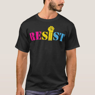 Verhoogde Fist LGBTQ Pride Panseual Pan Flag M T-shirt