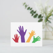 Verhoogde handen briefkaart (Staand voorkant)