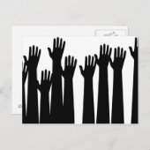 Verhoogde handen briefkaart (Voorkant / Achterkant)