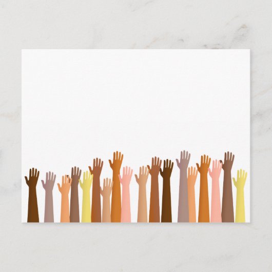 Verhoogde handen briefkaart (Voorkant)