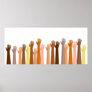Verhoogde handen poster