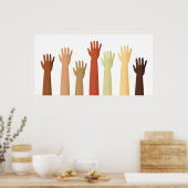 Verhoogde handen poster (Keuken)