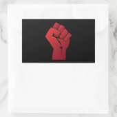 Verhoogde rode gradiëntvuist rechthoekige sticker (Tas)