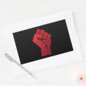 Verhoogde rode gradiëntvuist rechthoekige sticker (Envelop)