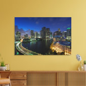 Verhoogde skyline van Brickell Key Canvas Afdruk (Insitu (Woonkamer))