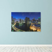 Verhoogde skyline van Brickell Key Canvas Afdruk (Insitu (Houten vloer))